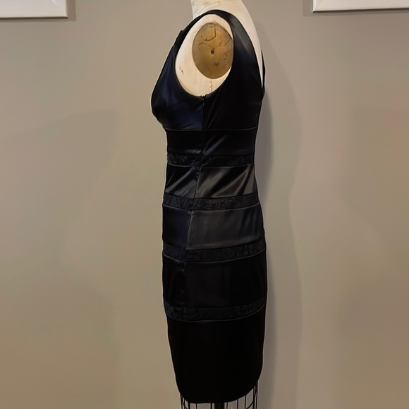 Bisou Bisou Satin and lace striped cocktail dress - Picture 4 of 8